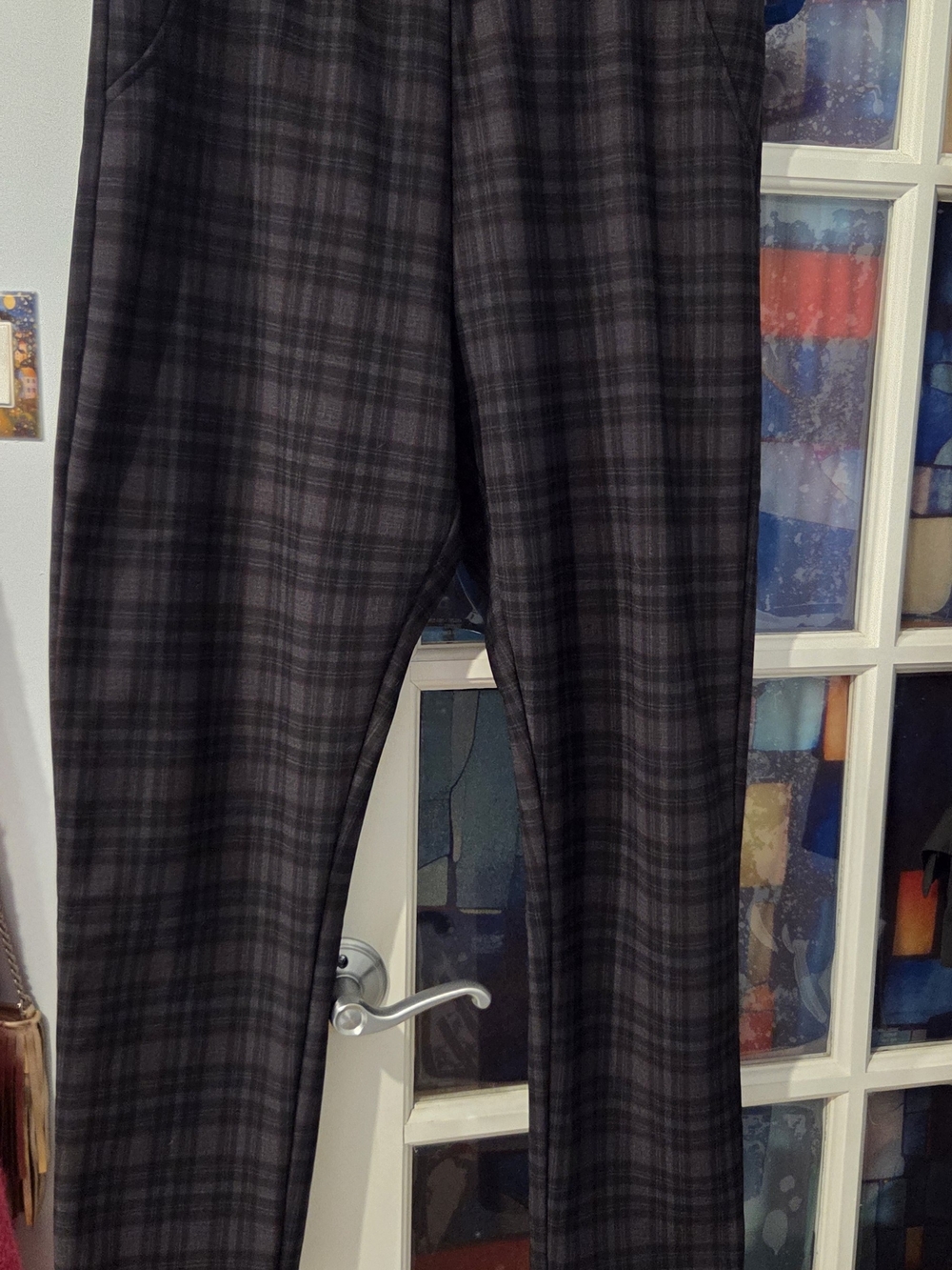 Women's Grey Plaid Pants